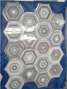Sliver Grey Travertine Octagon Mosaic