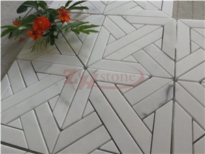 Square Carrara White Marble Mosaic Design