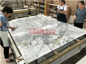 Winter River Snow Marble Slab Cold River Marble for Table