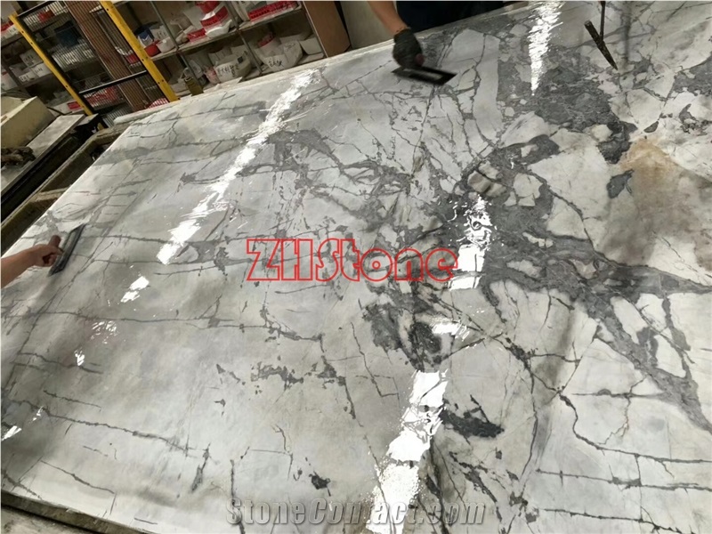 Winter River Snow Marble, Winter Snow Marble Slab