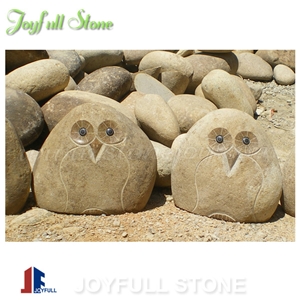 Natural Stone Owls, River Stone Owls