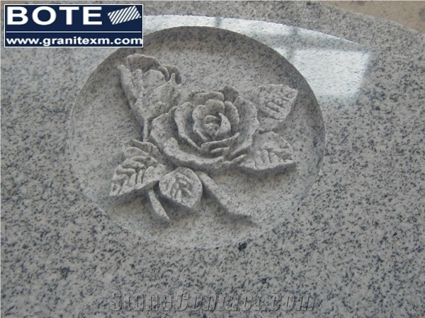 Flower Engraved Tombstone Pet Monuments Headstone Custome Gravestone