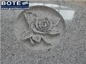 Flower Engraved Tombstone Pet Monuments Headstone Custome Gravestone