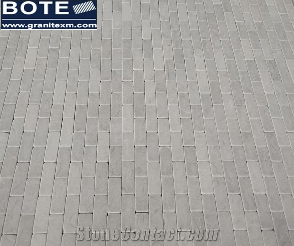 Grey Marble Mosaic Tile Tumbled Mosaic Pattern Brick Kitchen Wall