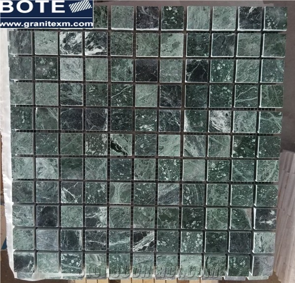 Polished Green Marble Mosaic Tile Backsplash Medallion Wall Mosaic
