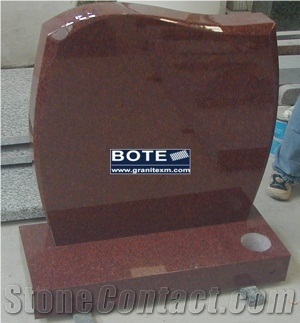 Ruby Red Granite Tombstone Engraved Headstone Pet Monument