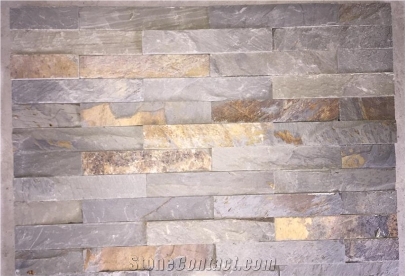 Factory Direct Sale Rustic Slate Cultured Stone,Yellow Rusty for Wall