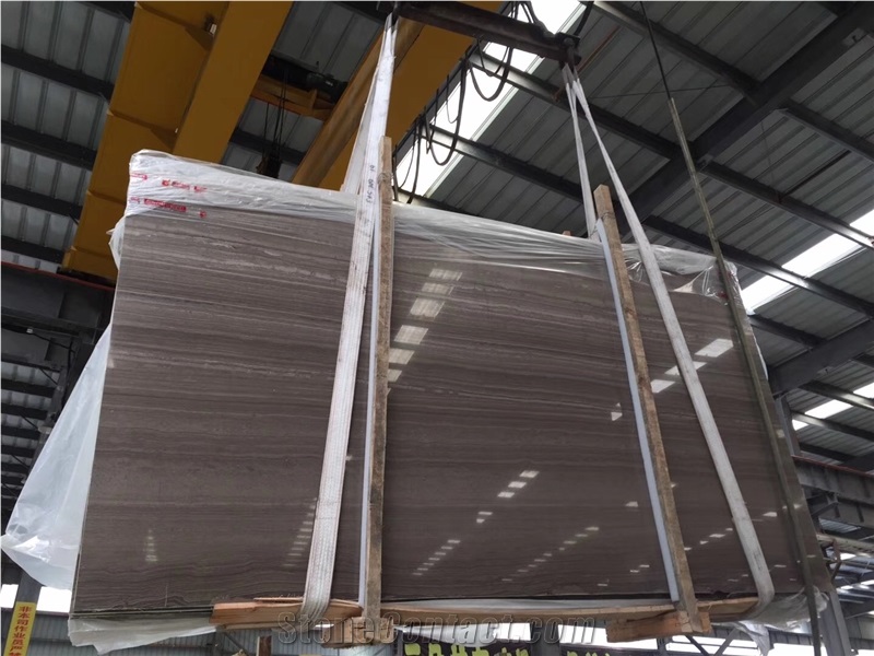 Polished Coffee Wooden Marble Slabs for Interior Decoration