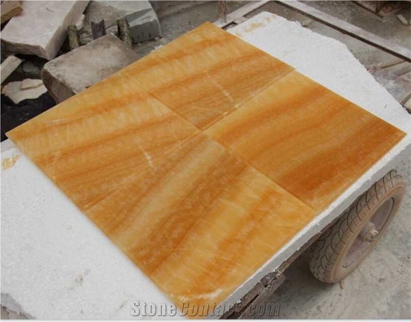 Yellow Honey Onyx Tiles Slabs for Countertop Decoration