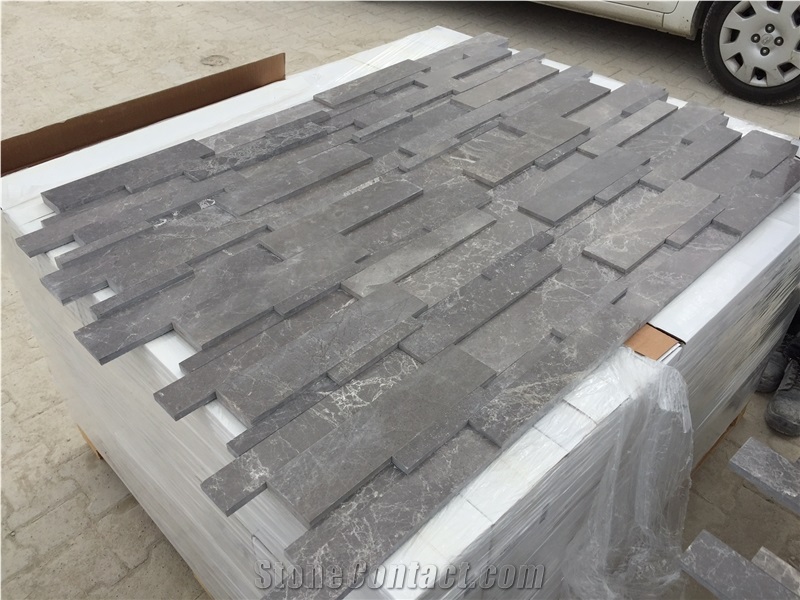 Grey Dark Marble Wall Panel, Fume Marble Ledgestone Panel