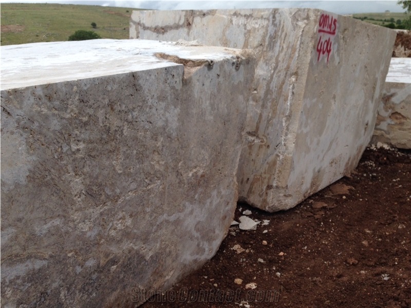 Silver Travertine Block, Grey Travertine Blocks Turkey