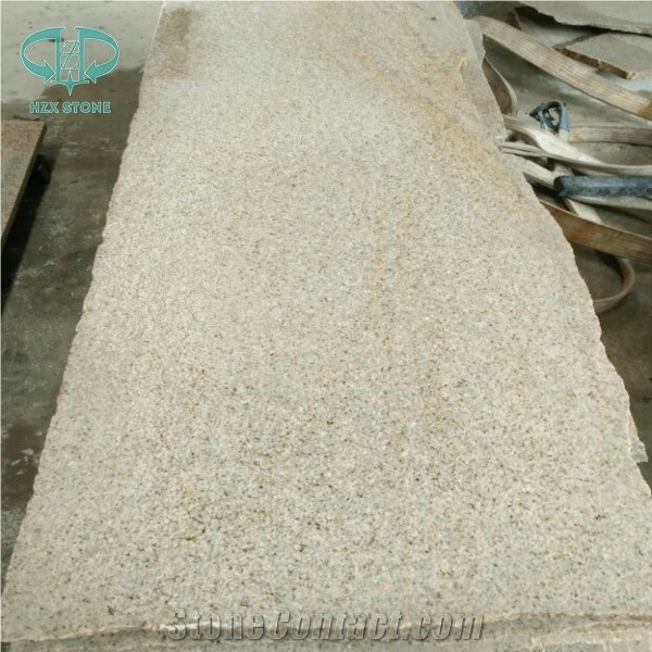 G682 Sutset Gold Bush Hammered Granite Cut to Size Project Use
