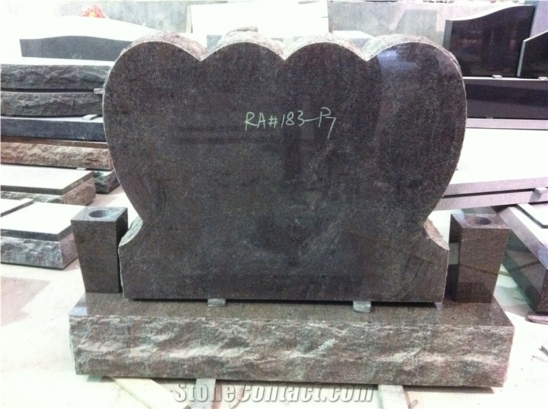 Custom Granite Heart Tombstone G603 Granite Headstone