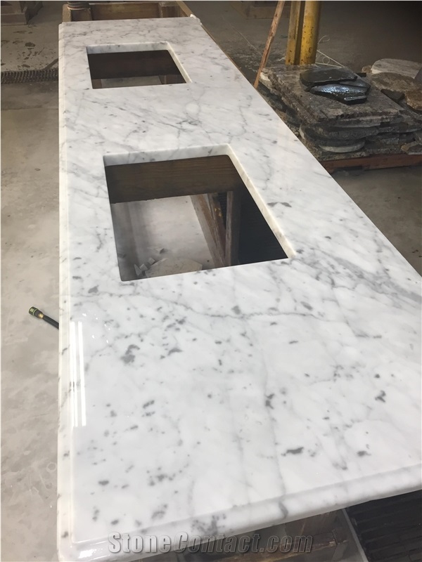 Custom Made Marble Kitchen Countertops Bianco Carrara Kitchen