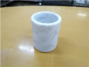 Italy Carrara White Marble Honed Candle Holder,Bathroom Accessories