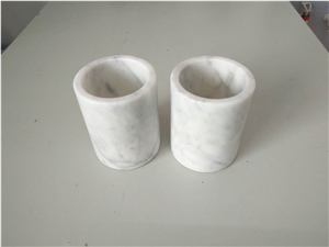 Italy Carrara White Marble Honed Candle Holder,Bathroom Accessories