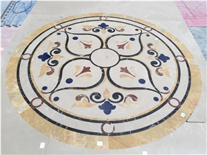 Marble Waterjet Square Medallion Flooring Tile for Interior Decoration