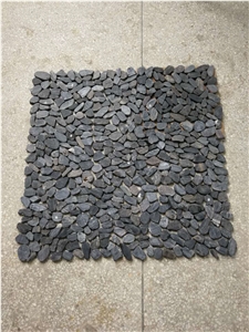 Pebble Tile Mosaic Yellow Pebble Stone with Mesh
