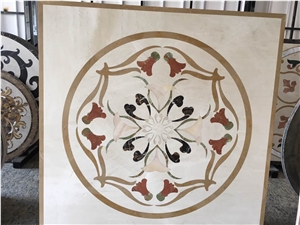 Polished Marble Inlay Pattern,Interior Stone Waterjet Floor Medallions