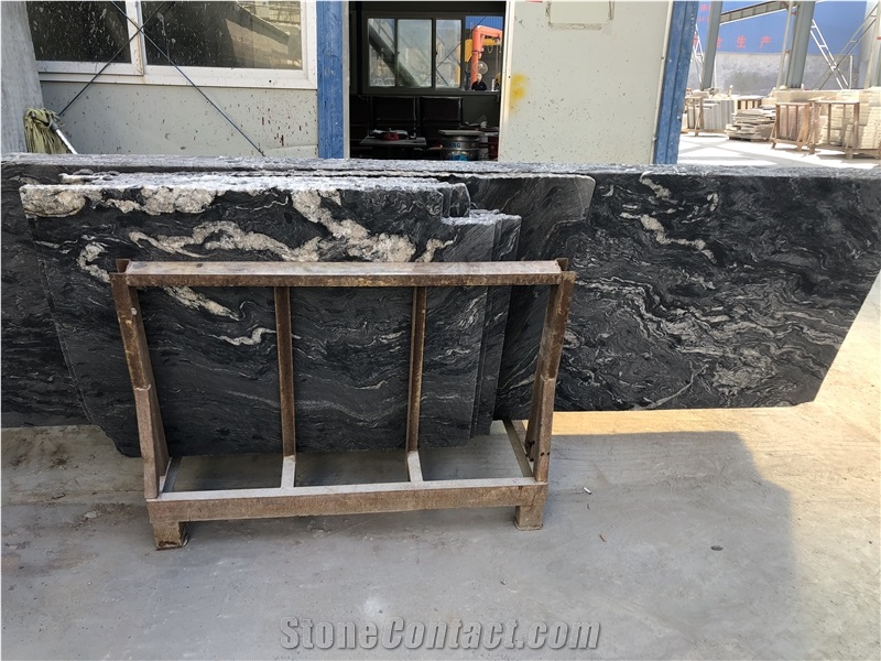 Black Titanium Granite Tiles & Slabs Cut to Size Walling Tiles