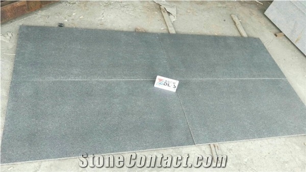 China New G684 Black Basalt Flamed Waterjet Brushed Floor Tiles