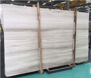 White Wooden Marble Slabs Building Cut to Size Tile for Wall and Floor