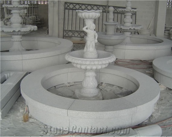 Factory Direct Hand Carved Grey Fountain Exterior Garden Decoration