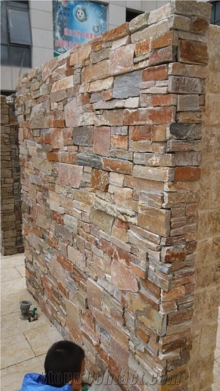 Yellow Sandstone Cultural Stone Wall Cladding Covering