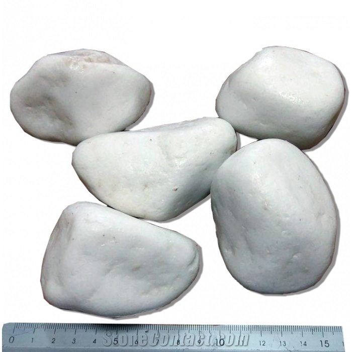 White Pebbles and Gravels from Thassos Marble