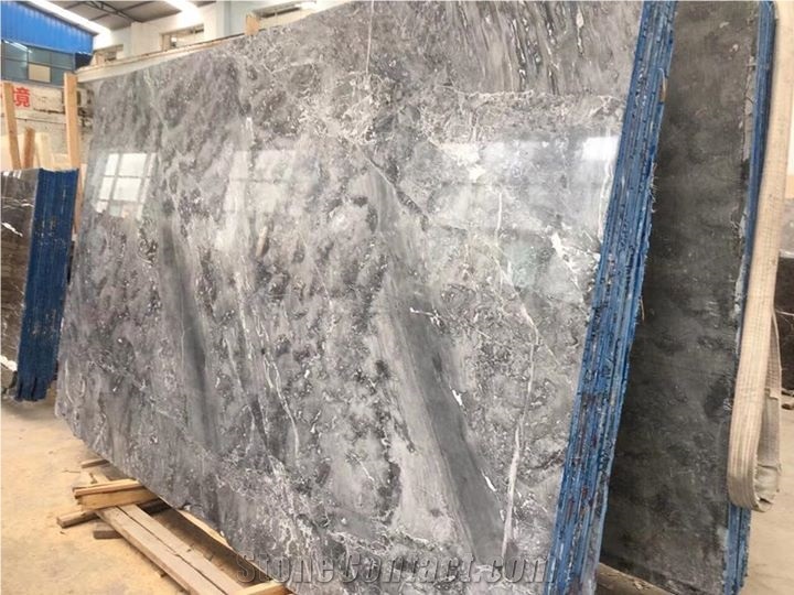 Romantic Grey Marble Slabs , China"S Floor Tiles Pattern & Style