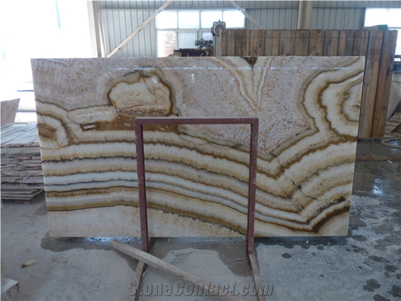 Brow Tiger Onyx Marble Slabs Bookmatch Slabs