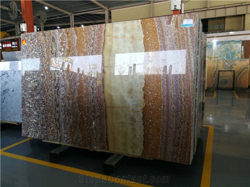 Brown Tiger Onyx Slabs Multicolour Red Royal Onyx Picasso