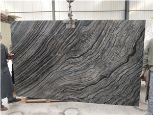 Ancient Wood Marble Slabs & Tiles Cheap Chinese Black Wood Vein Marble