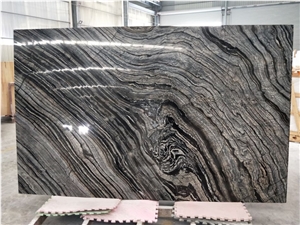 Ancient Wood Marble Slabs & Tiles Cheap Chinese Black Wood Vein Marble
