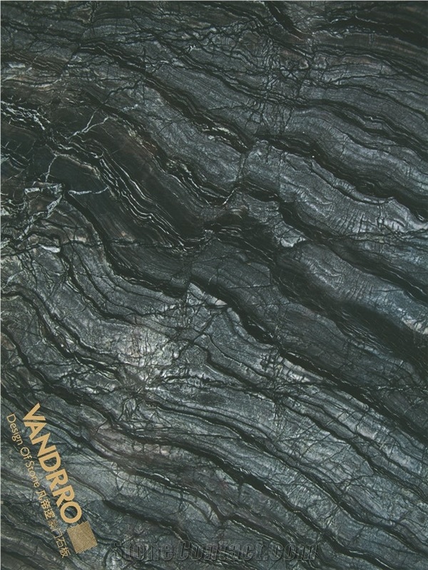 Antique Wood Black Marble Book Matched for Wall, Floor,Bar Tops Design