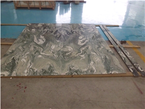 Landscape Green Marble Thin Panels Book Matched for Wall Decorative