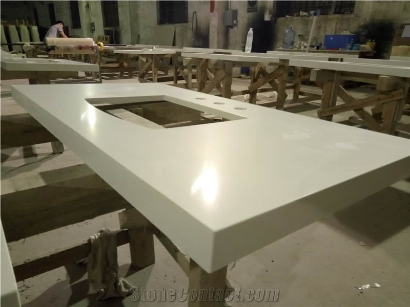 Pure White Quartz Bath Top /White Engineered Quartz /Artificial Stone