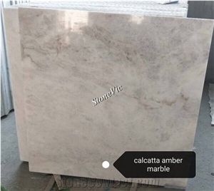 White Marble Calacatta Amber Slabs&Tiles for Floor&Wall, Translucent/Thin