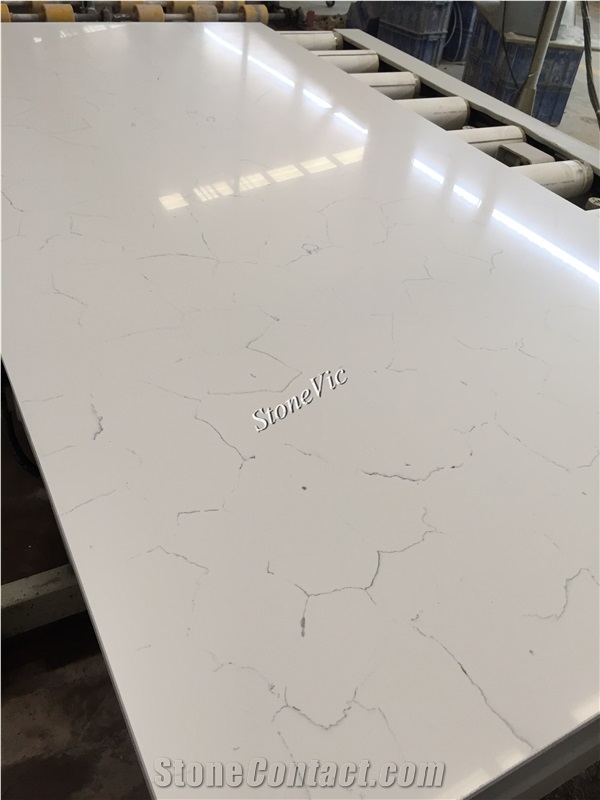 White Quartz,Engineered Stone,Veinning Marble Looks Series