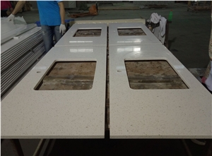 White Quartz Kitchentop/China Cheap Quartz Top/ Engineered Stone