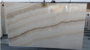 Wooden White Onyx Book Matched for Interior Design, Light on the Back, Pakistan White Onyx Interior Design