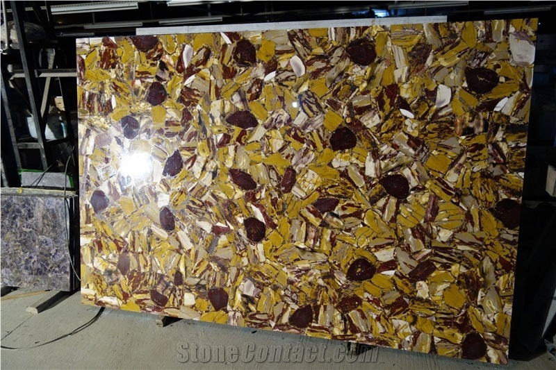 Gemstone Slab with Big Flower Surface for Hot Sale