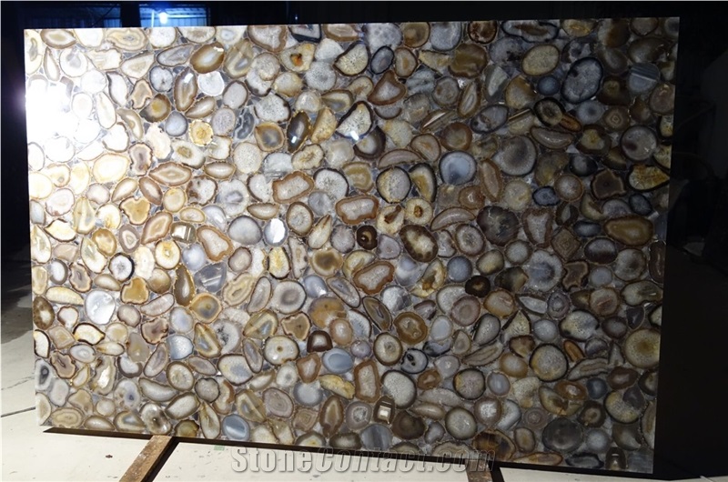 Semiprecious Stone in Light Beige Colour /Gemstone Slab