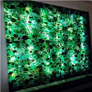 Backlit Green Semiprecious Wall Panel Green Semiprecious Onyx Tile