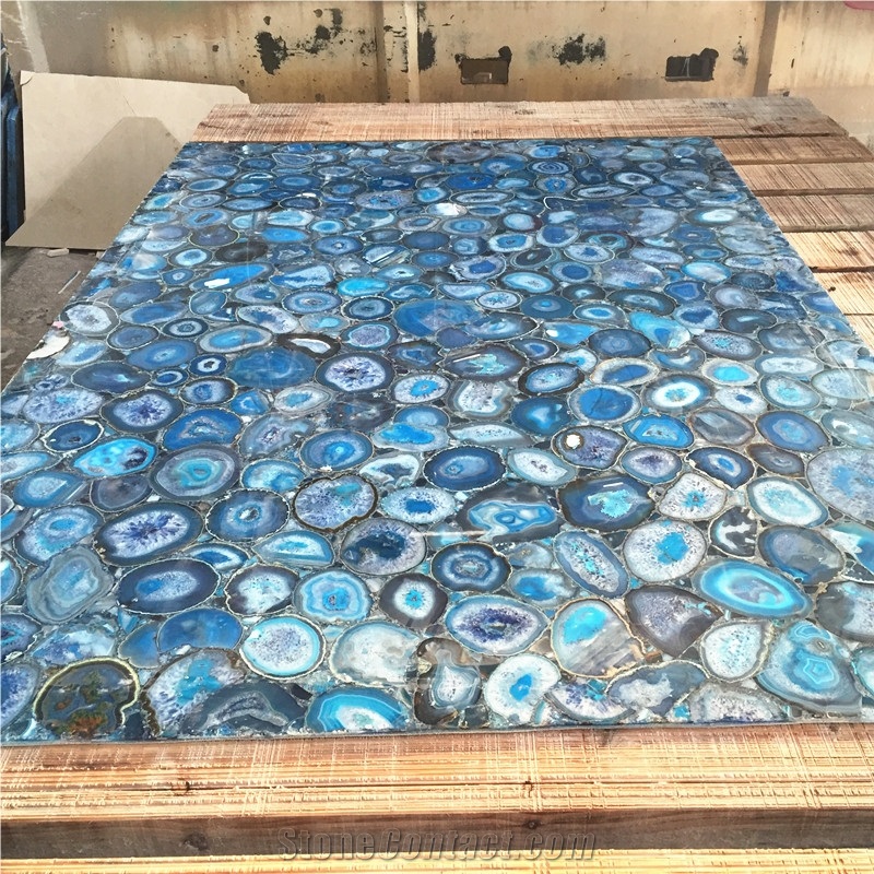 Blue Gemstone Blue Agate Stone Blue Semiprecious Tiles