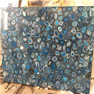 Dark Blue Gemstone Composite Slab Blue Semiprecious Slab