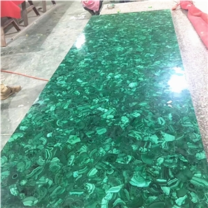 Dark Green Gemstone Malachite Tile Green Semi Precious Stone Tile Slab