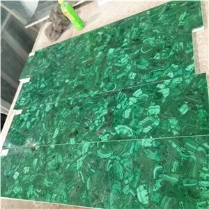 Dark Green Gemstone Malachite Tile Green Semi Precious Stone Tile Slab