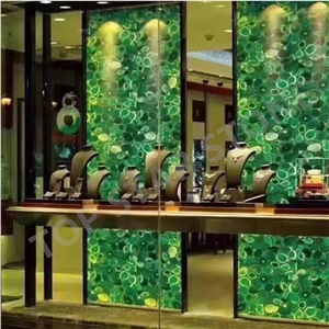 Green Agate Wall Background Green Gemstone Semiprecious Wall Panel