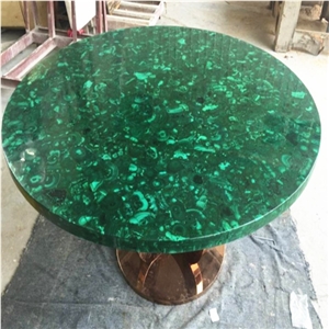Natural Green Semi Precious Stone Tiles Green Gemstone Malachite Slabs